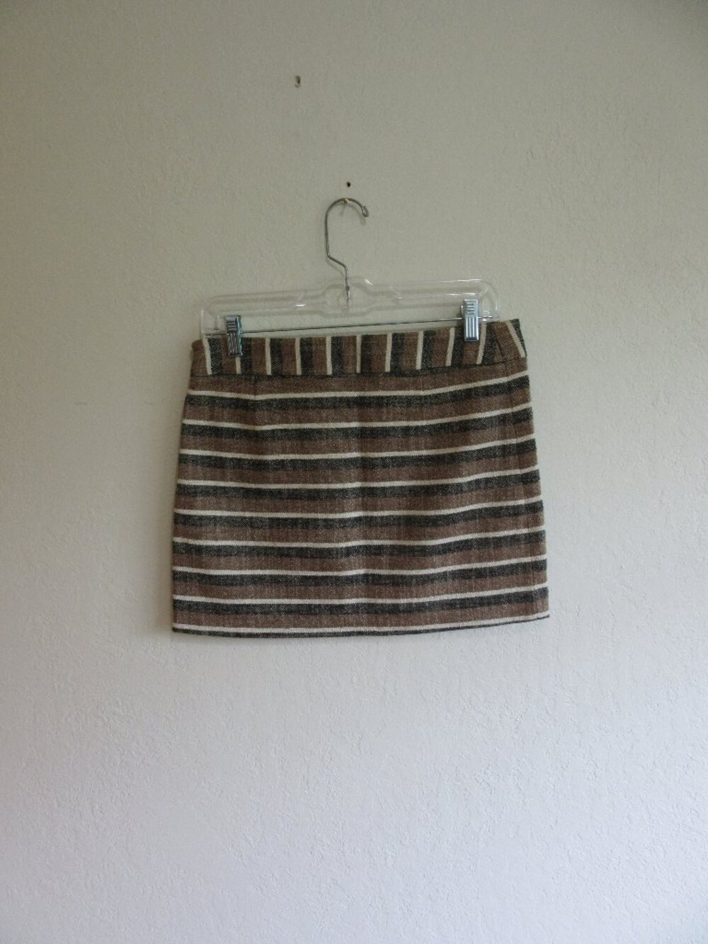 THEORY Stripe Knit 4 Zip Closure Mini Skirt